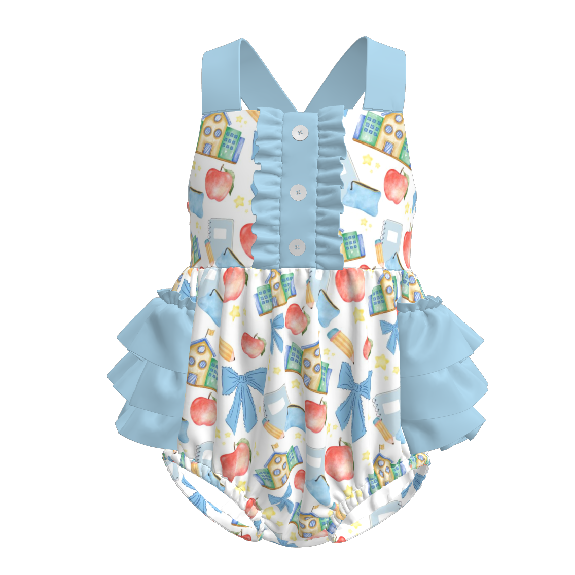 (Pre Order)Sister Summer Back To School Print Dress,Romper&Set