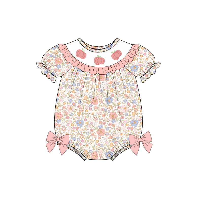 (Pre Order)Sisters Fall Pumpkin Embroidery Smocked Dress&Romper