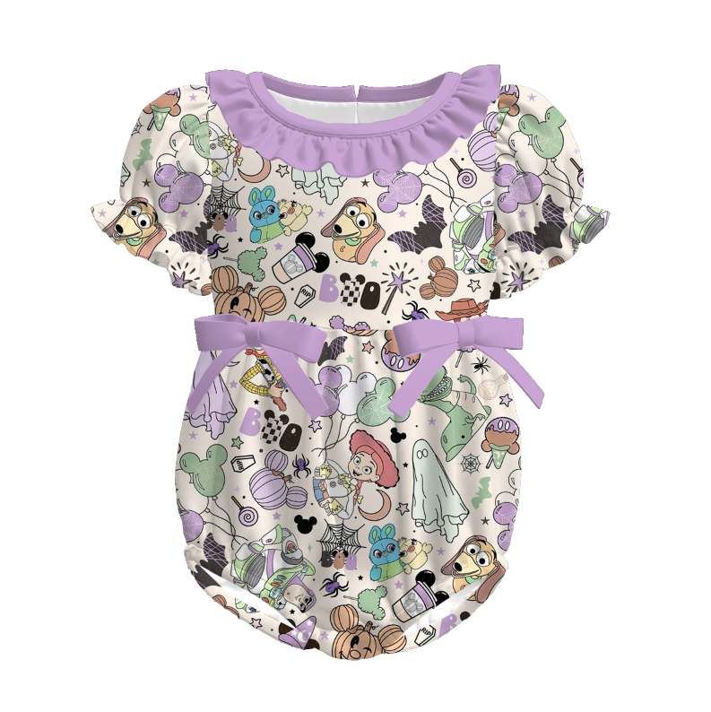 (Pre Order)Family Halloween Cartoon Print Dress,Top&Romper