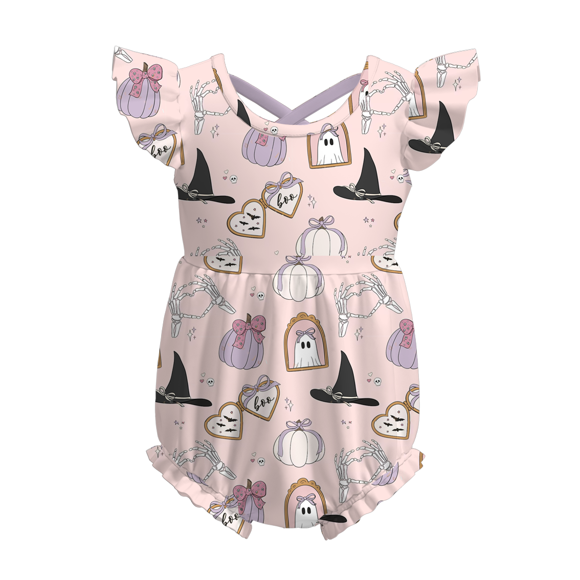 (Pre Order)Family Halloween Cartoon Print Dress,Set&Romper