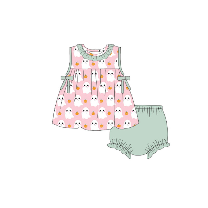 (Pre Order)Family Halloween Ghost Print Set&Romper