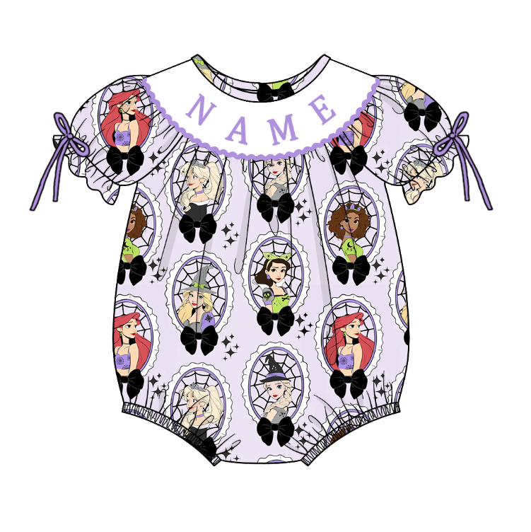 (Pre Order)Girls Halloween Embroidery Smocked Dress&Romper