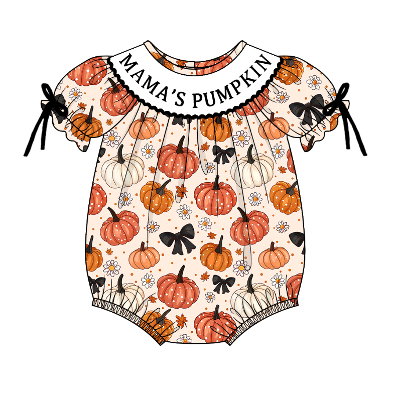 (Pre Order)Girls Halloween Embroidery Smocked Dress&Romper