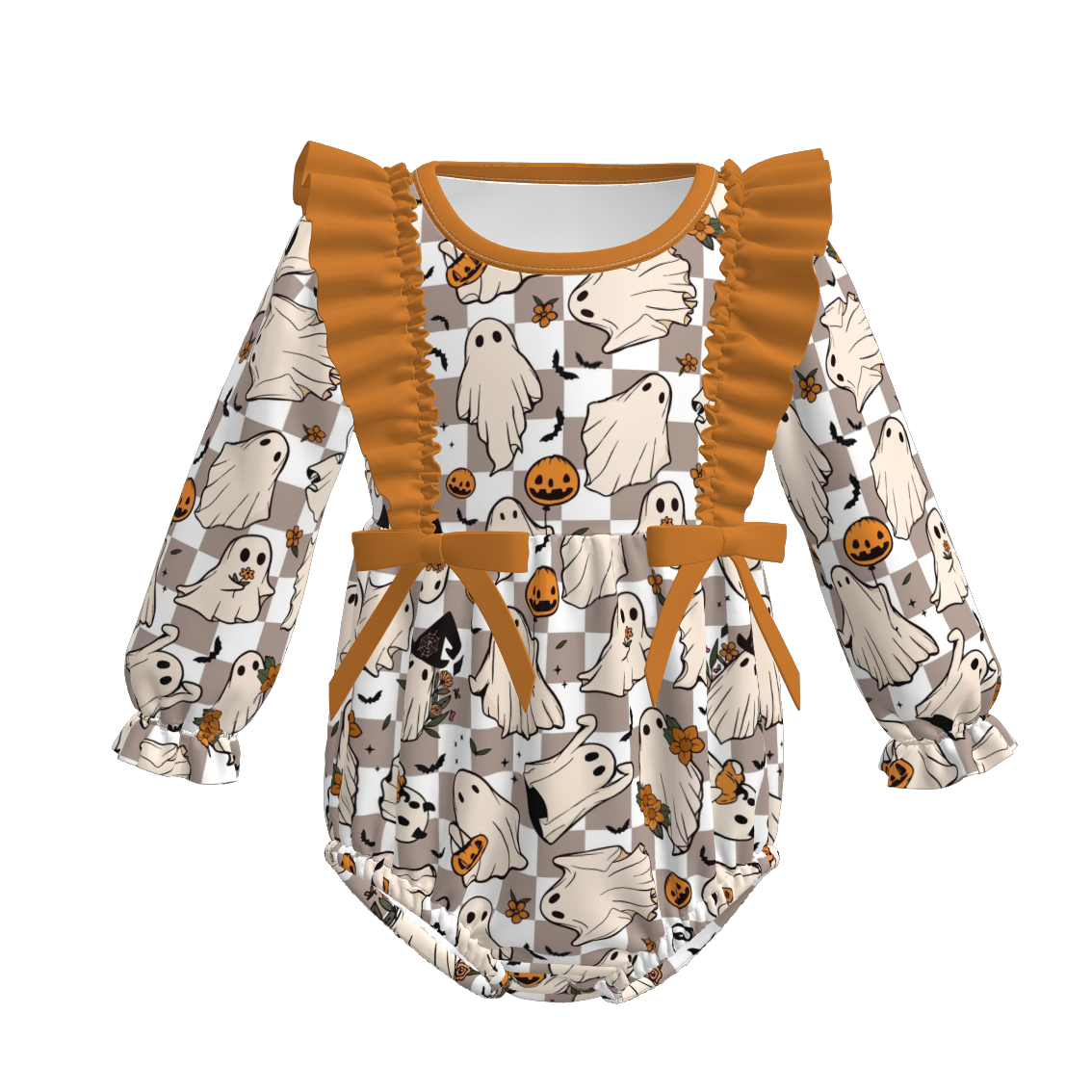 (Pre Order)Family Halloween Cartoon Print Dress,Top&Romper