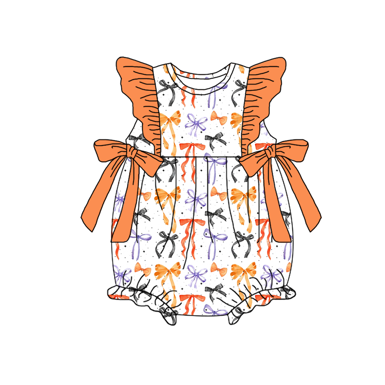 (Pre Order)Family Halloween Bow Print Set,Pajamas&Romper