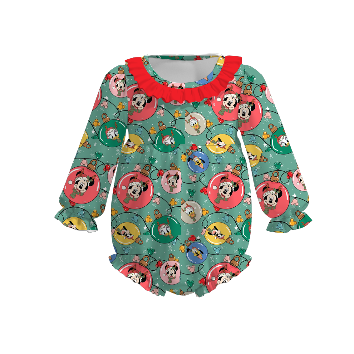 (Pre Order)Family Christmas Cartoon Print Dress,Set,Pajamas&Romper