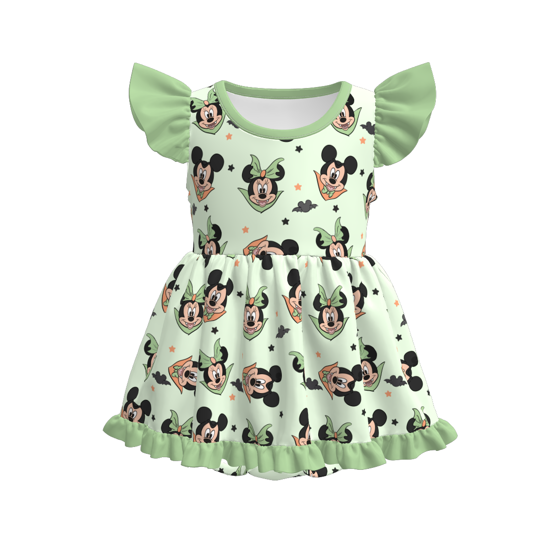 (Pre Order)Family Halloween Cartoon Print Dress,Set&Romper