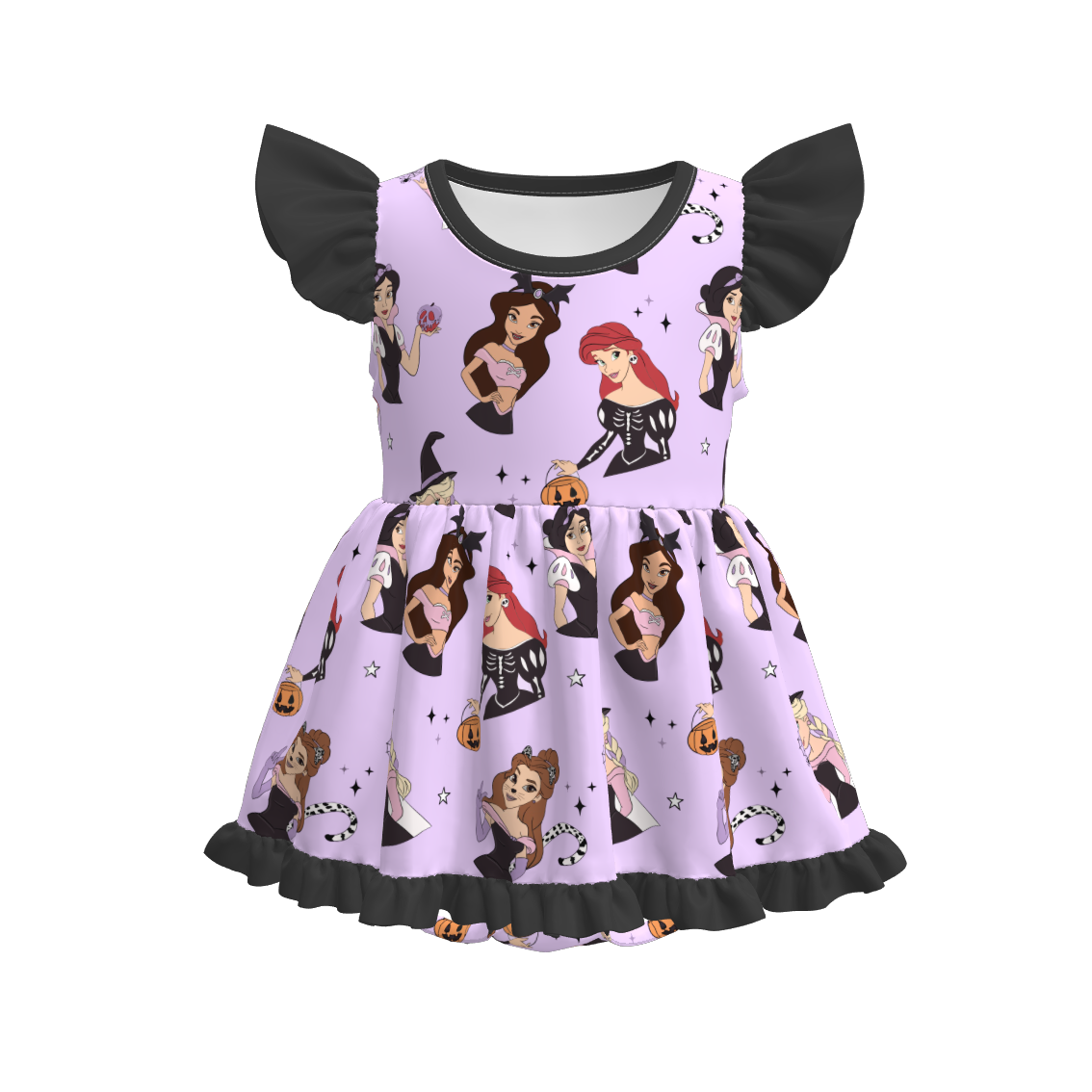 (Pre Order)Family Halloween Princess Print Dress,Set&Romper