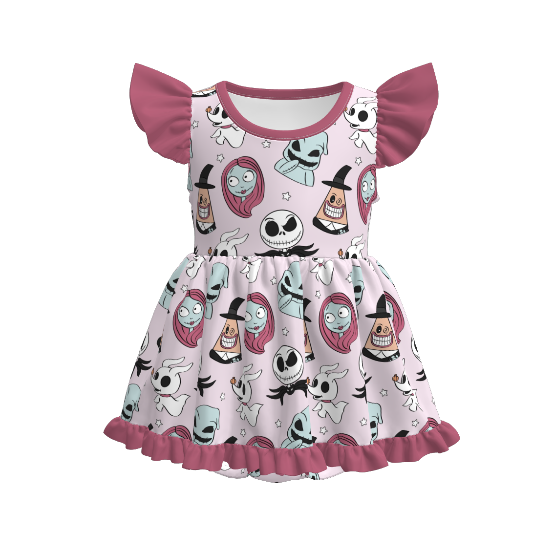 (Pre Order)Family Halloween Cartoon Print Dress,Set&Romper