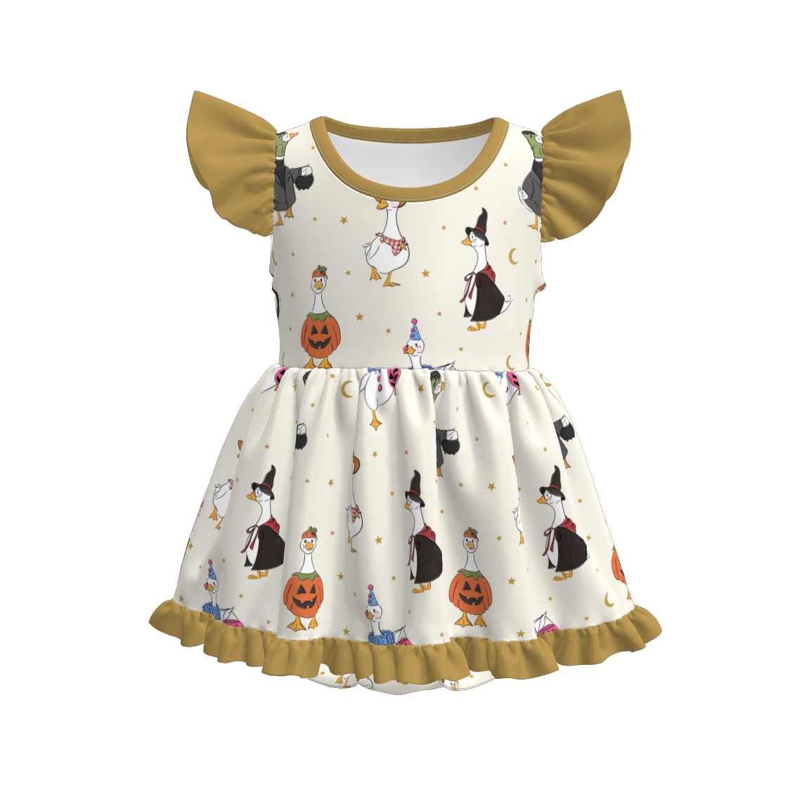 (Pre Order)Family Halloween Cartoon Print Dress,Set&Romper