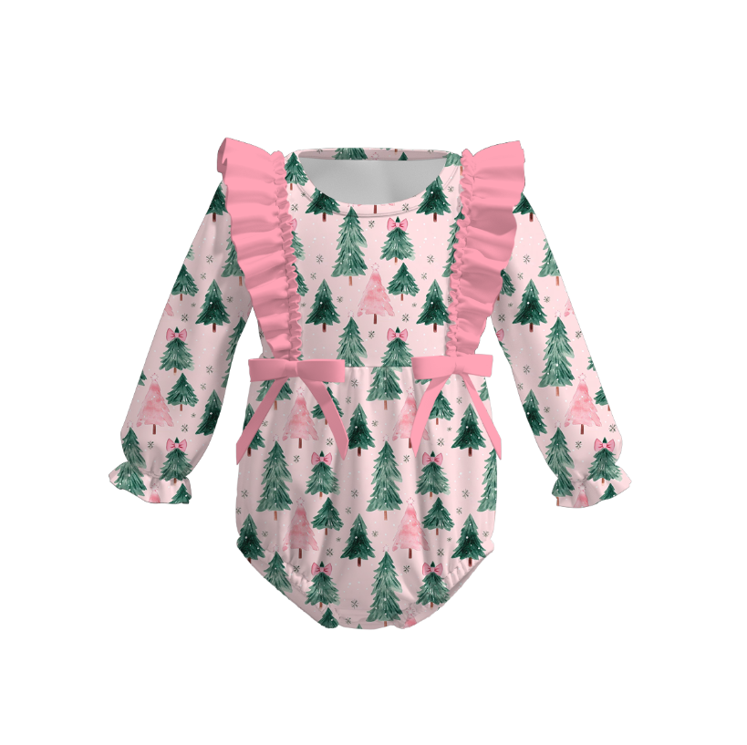 (Pre Order)Family Christmas Tree Print Dress,Set,Romper&Pajamas