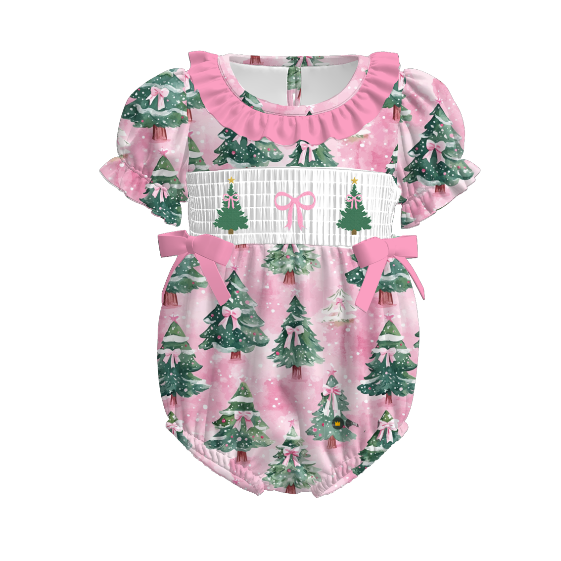 (Pre Order)Sisters Christmas Embroidery Smocked Dress&Romper