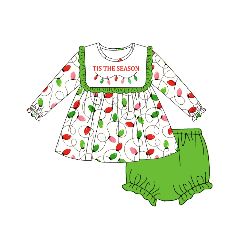 (Pre Order)Sisters Christmas Embroidery Dress,Set&Romper