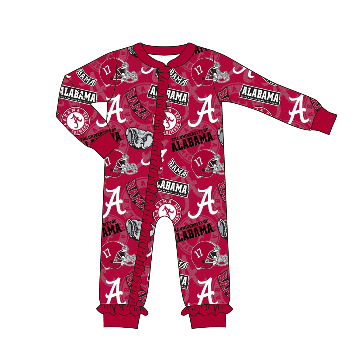 (Pre Order)Family Football Alabama Print Pajamas&Romper