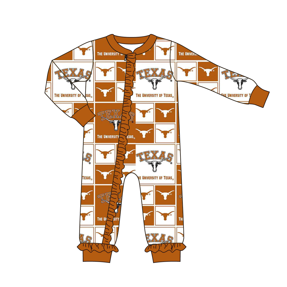 (Pre Order)Family Football Texas Print Pajamas&Romper