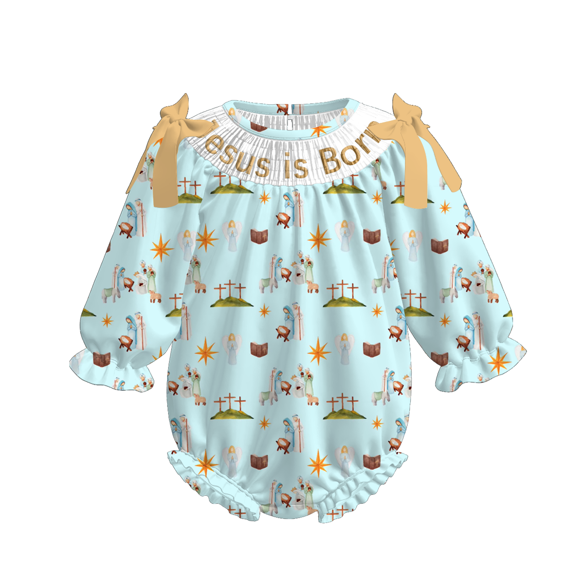 (Pre Order)Sisters Christmas Embroidery Smocked Dress&Romper