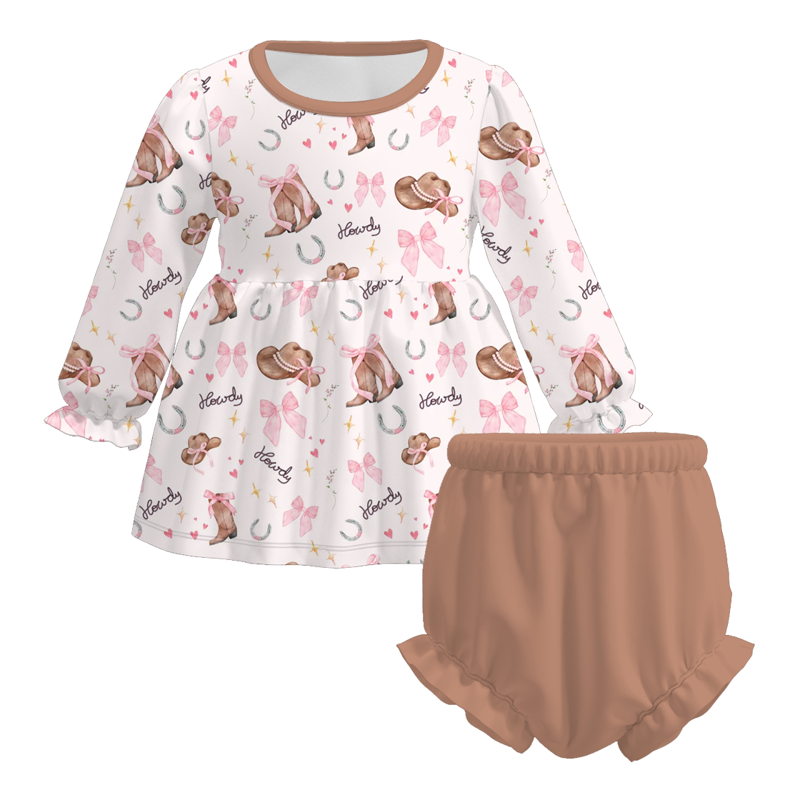 (Pre Order)Family Fall Boots Print Dress,Set&Romper