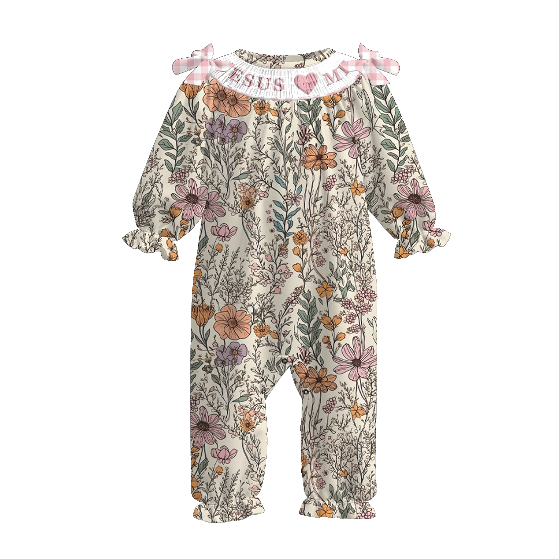 (Pre Order)Sisters Fall Floral Embroidery Smocked Dress&Romper