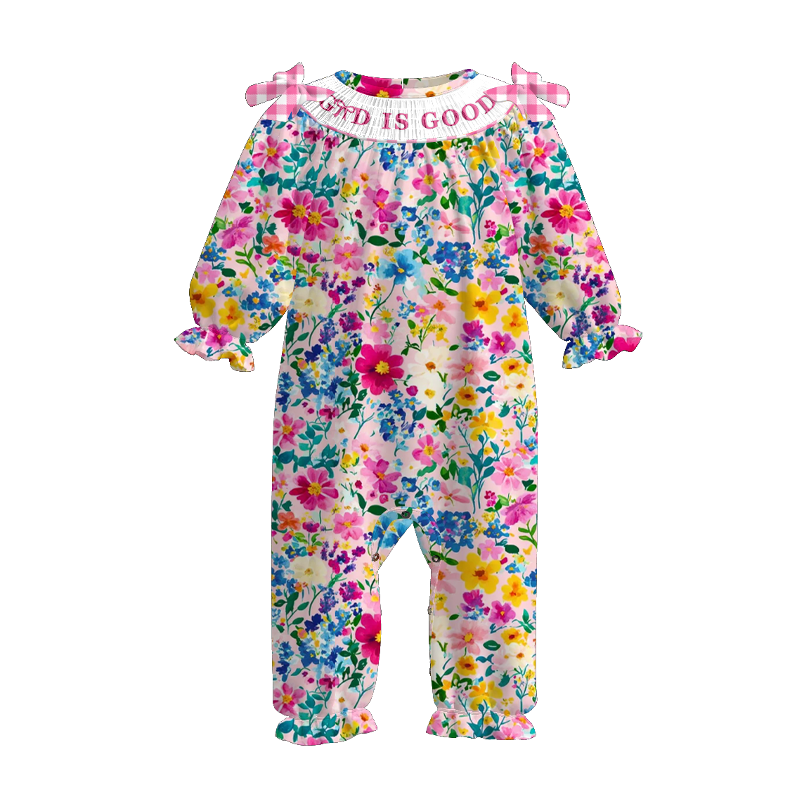 (Pre Order)Sisters Fall Floral Embroidery Smocked Dress&Romper