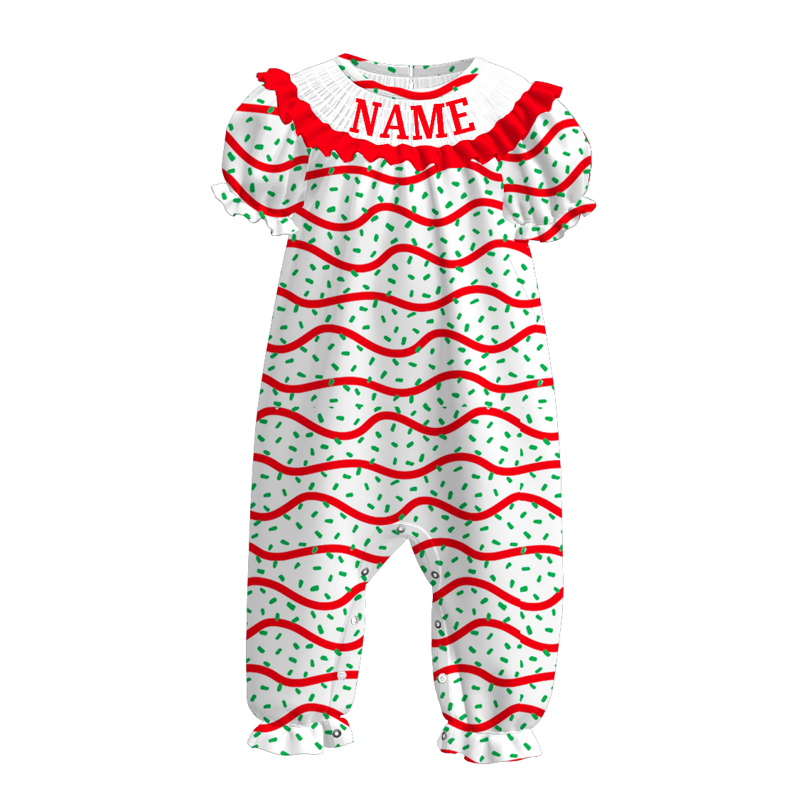 (Pre Order)Family Christmas Embroidery Smocked Dress&Romper
