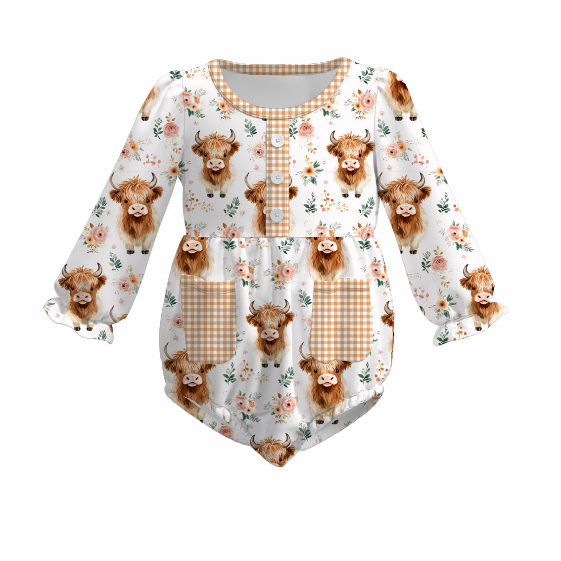 (Pre Order)Family Fall Cowgirl Print Dress,Pajamas,Romper