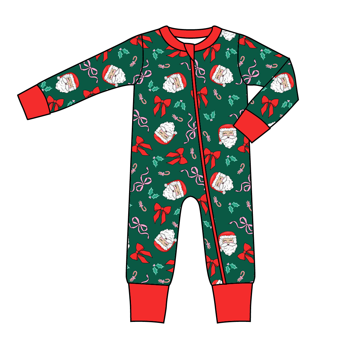 (Pre Order)Family Christmas Santa Claus Print Dress,Set,Pants&Romper