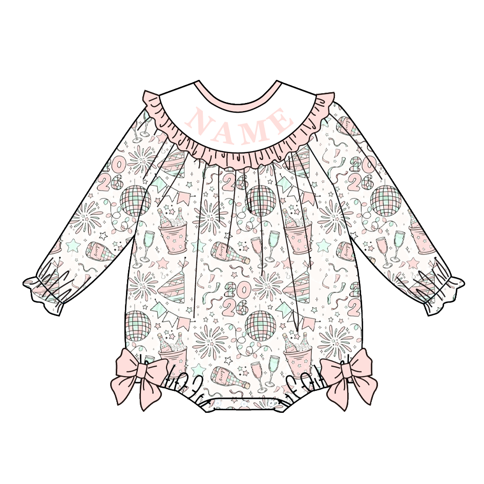 (Pre Order)Sisters New Year Embroidery Smocked Dress&Romper