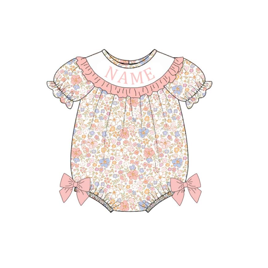 (Pre Order)Sisters Spring Floral Embroidery Smocked Dress&Romper