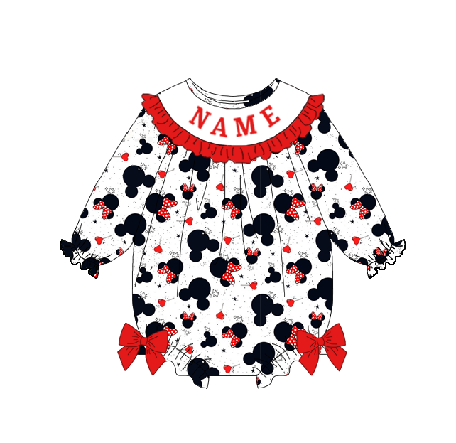 (Pre Order)Sisters Valentine's Day Embroidery Smocked Dress&Romper
