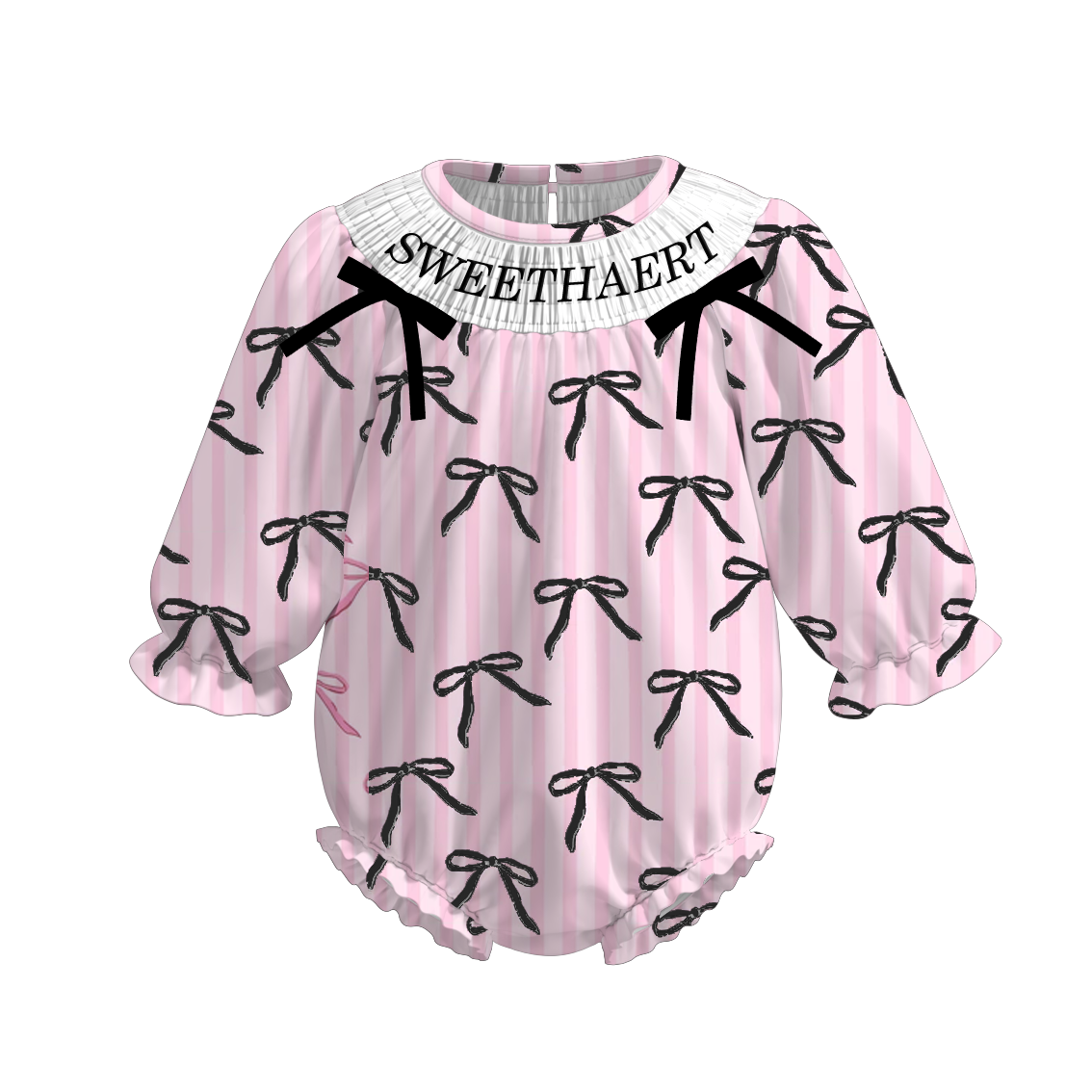 (Pre Order)Sisters Valentine's Day Embroidery Smocked Dress&Romper