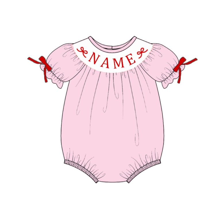 (Pre Order)Siblings Valentine's Day Embroidery Smocked Dress,Set&Romper