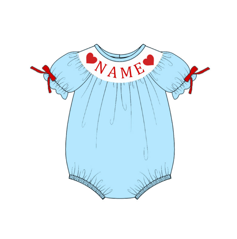 (Pre Order)Siblings Valentine's Day Embroidery Smocked Dress,Set&Romper