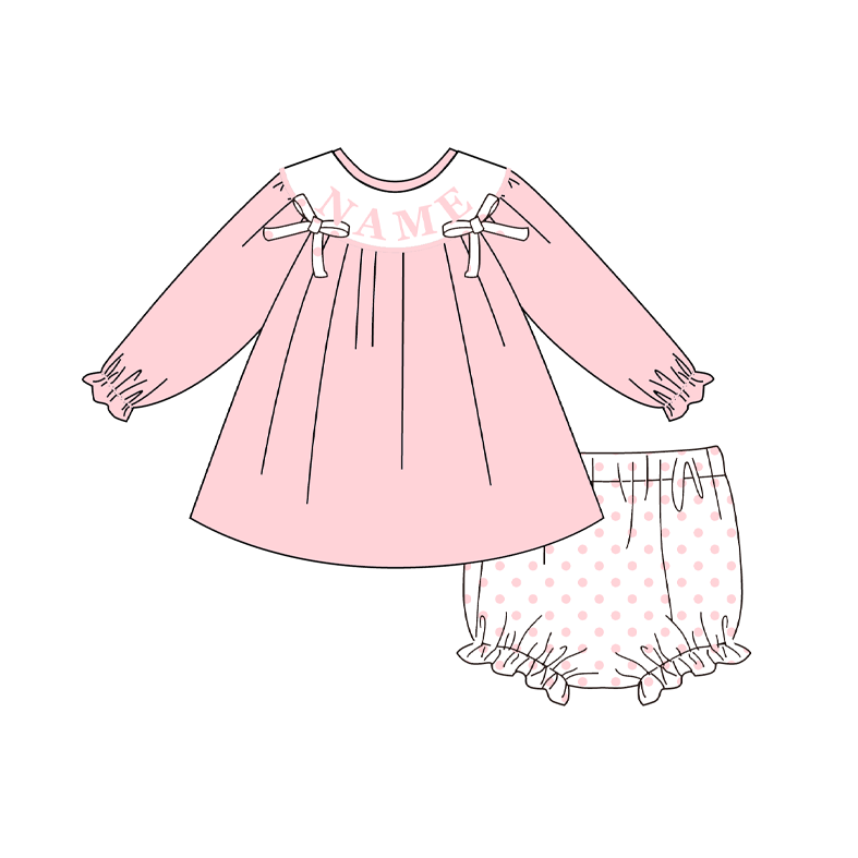 (Pre Order)Siblings Valentine's Day Embroidery Smocked Top,Set&Romper