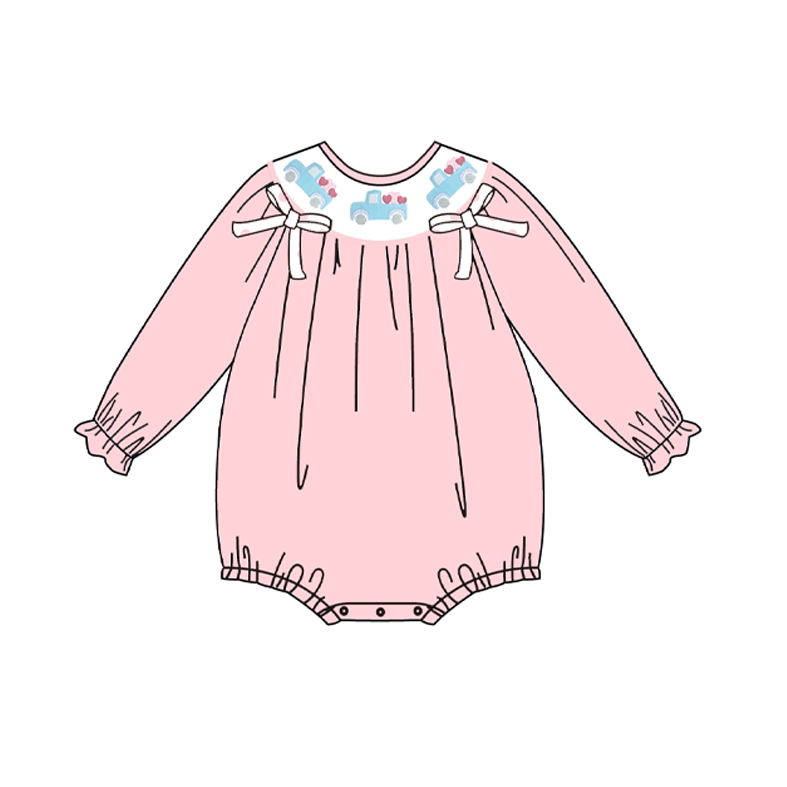 (Pre Order)Siblings Valentine's Day Embroidery Smocked Top,Set&Romper