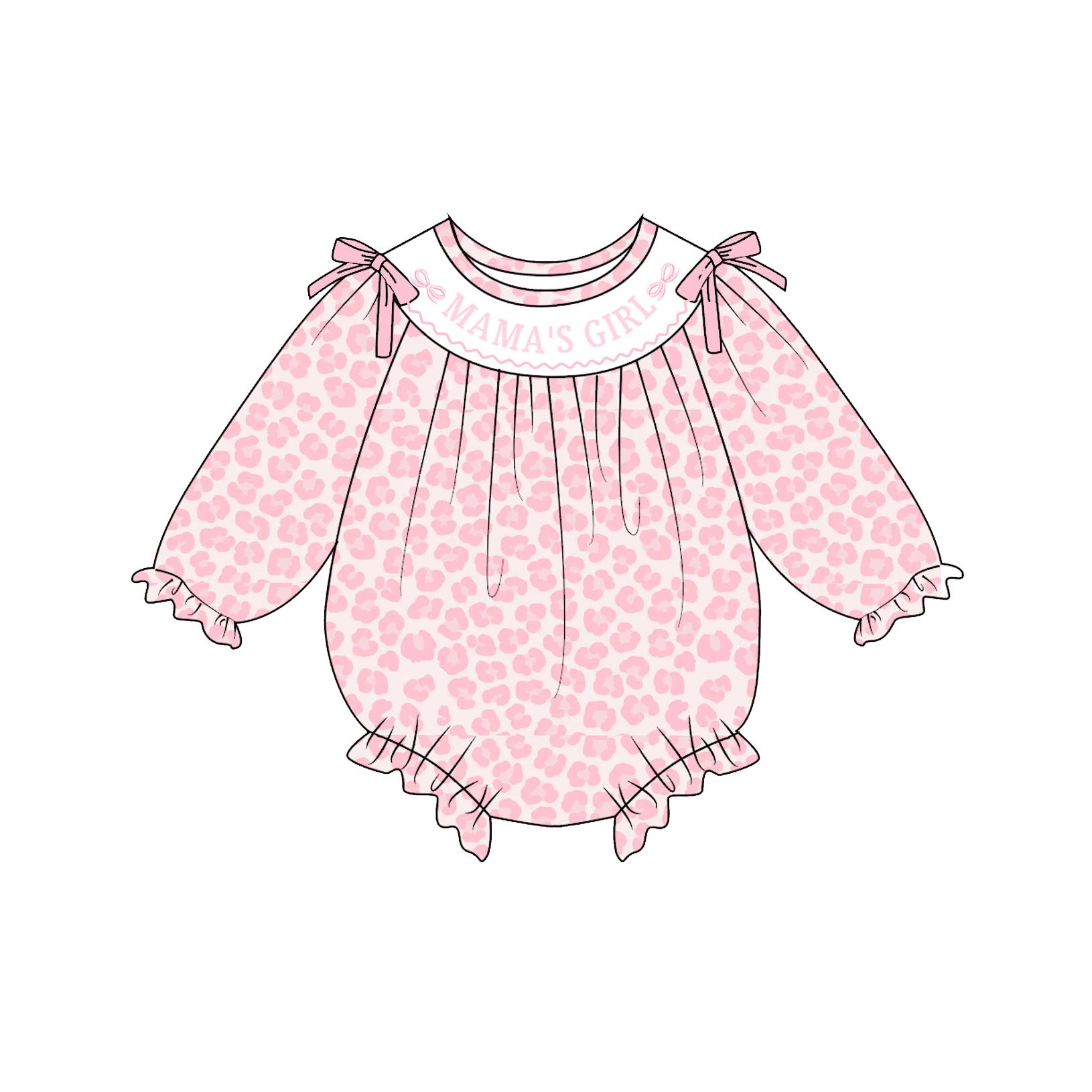 (Pre Order)Sisters Valentine's Day Embroidery Smocked Dress&Romper