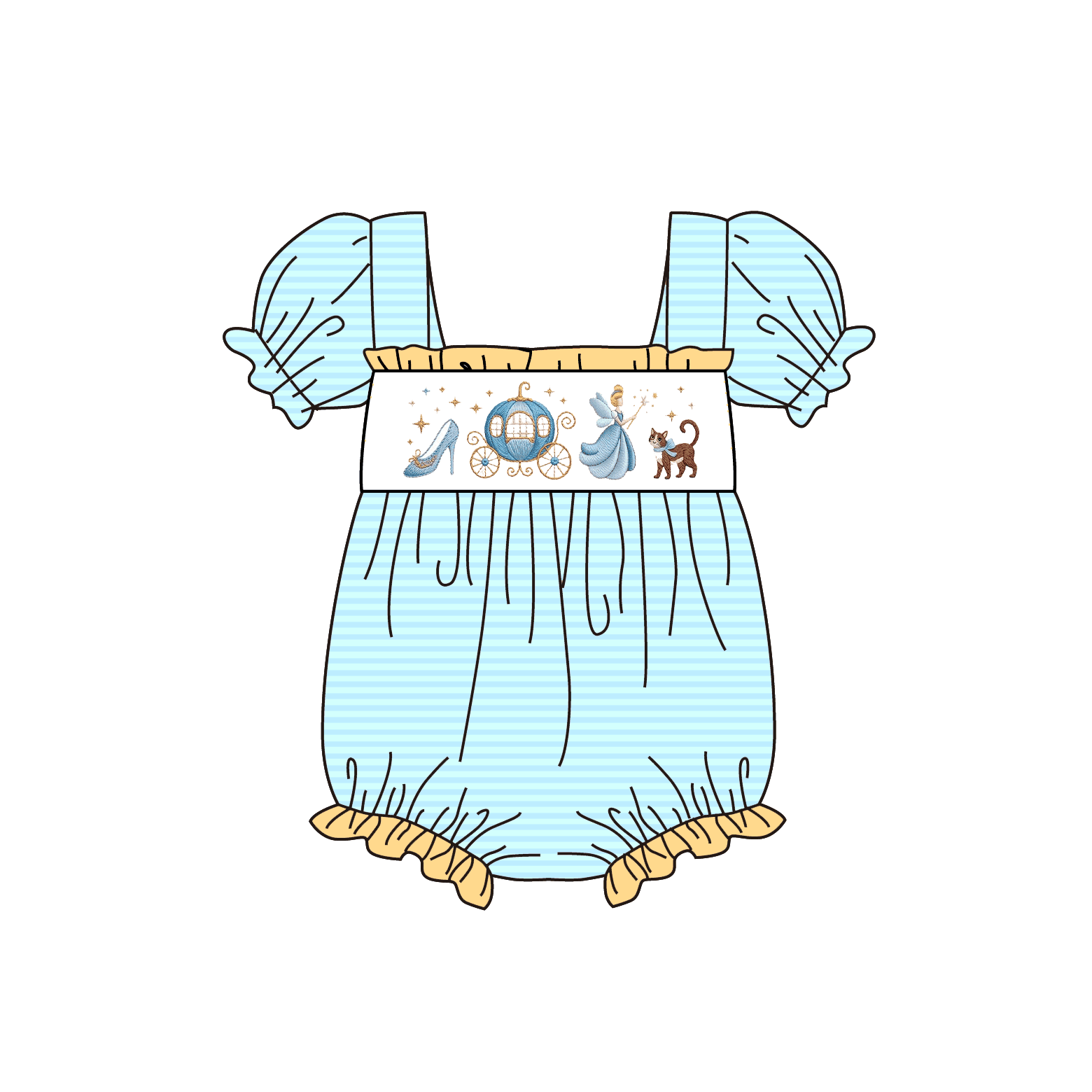 (Pre Order)Sisters Spring Princess Embroidery Smocked Dress&Romper