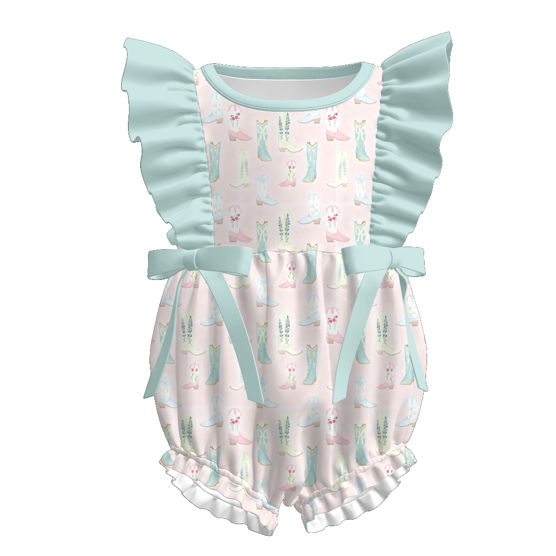 (Pre Order)Sisters Spring Boots Print Dress,Set&Romper