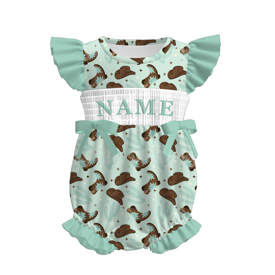 (Pre Order)Sisters Spring Boots Embroidery Smocked Dress,Set&Romper