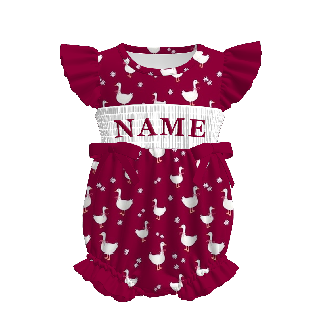 (Pre Order)Sisters Spring Goose Embroidery Smocked Dress,Set&Romper