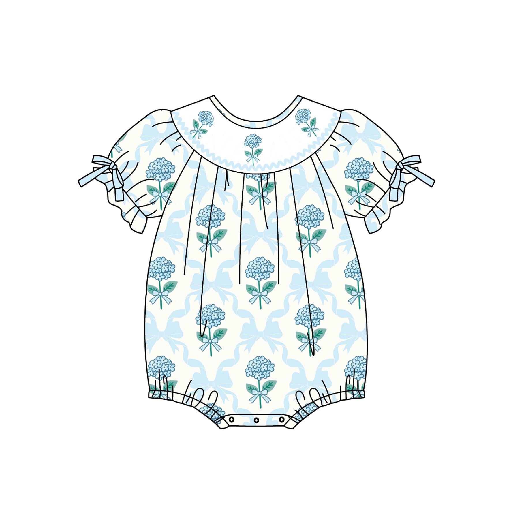 (Pre Order)Sisters Spring Floral Embroidery Smocked Dress&Romper