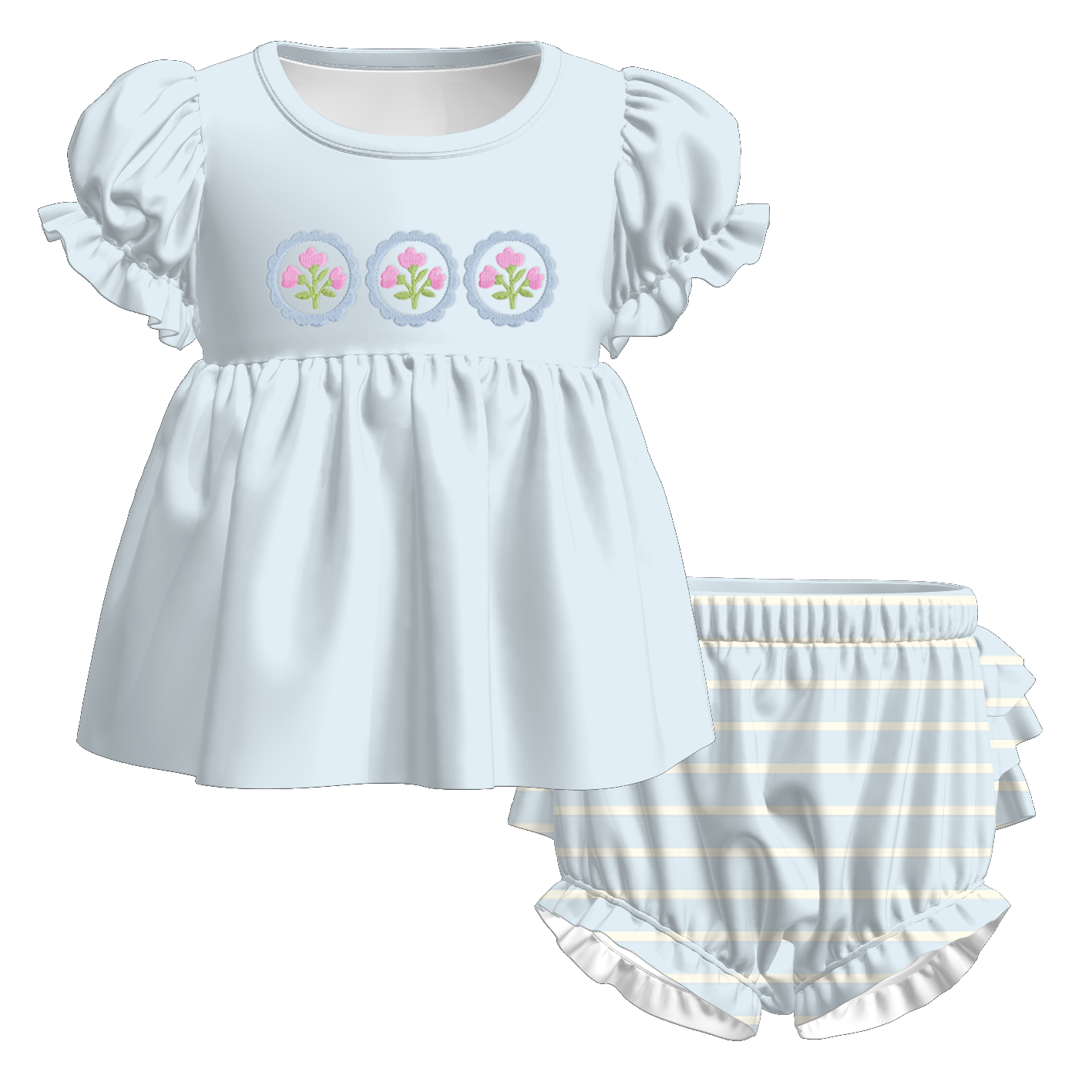 (Pre Order)Sisters Spring&Summer Goose Embroidery Set&Romper
