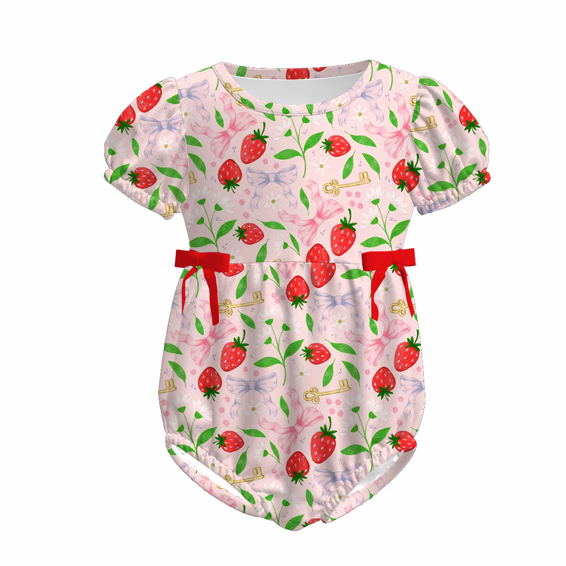 (Pre Order)Sisters Spring Strawberry Print Dress,Set&Romper