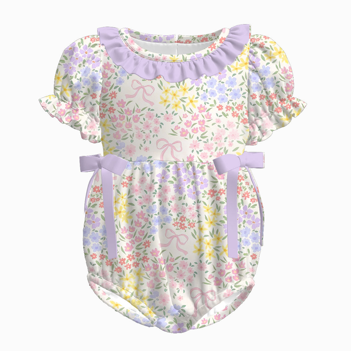(Pre Order)Sisters Spring Floral&Bow Print Dress,Set&Romper