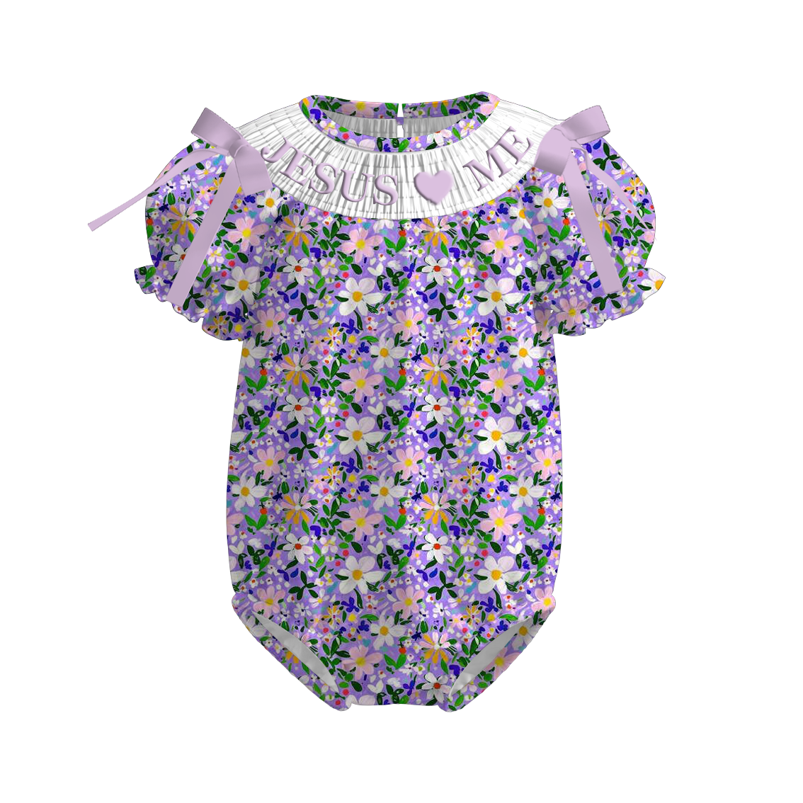 (Pre Order)Sisters Easter JESUS♥ME Embroidery Smocked Dress&Romper