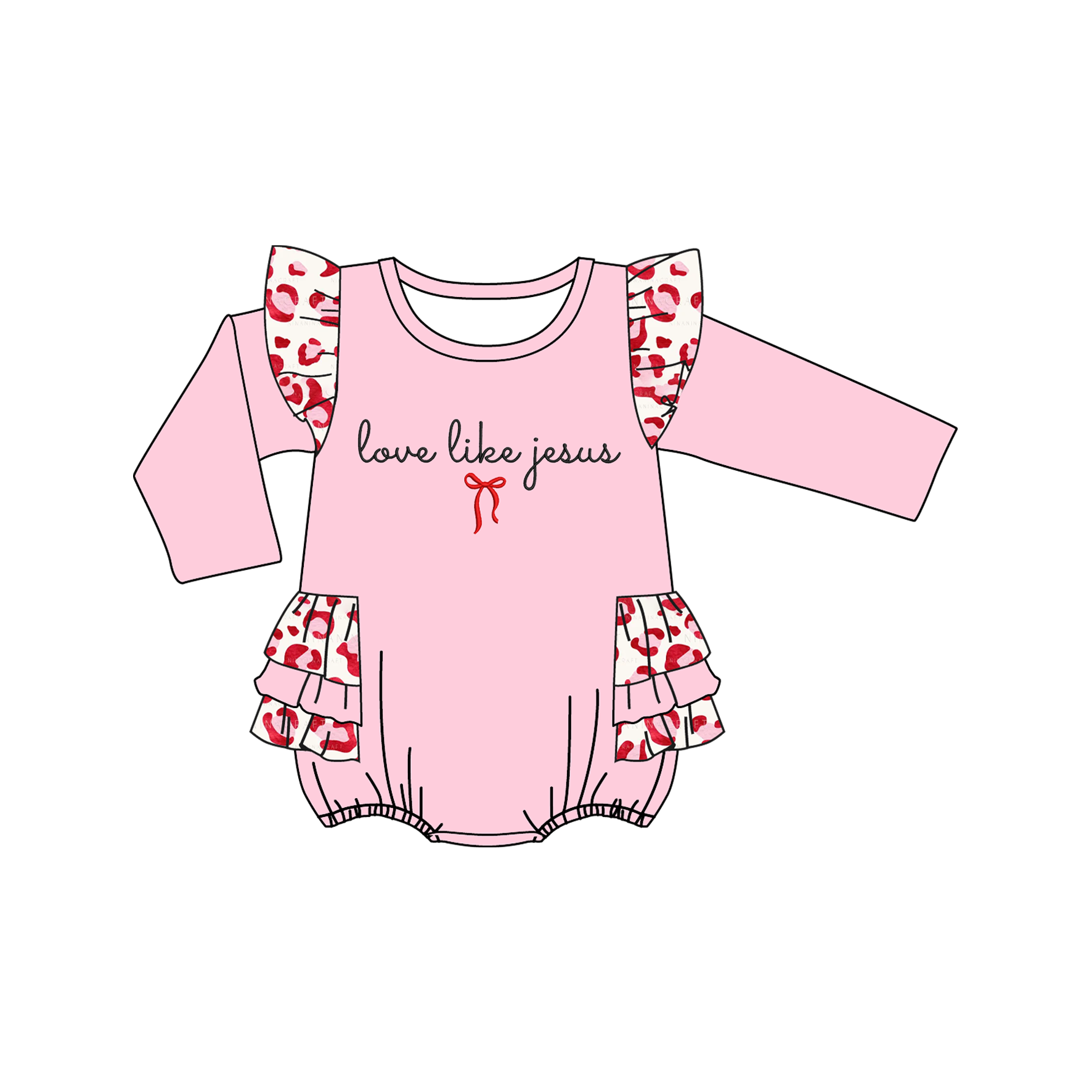 (Pre Order)Sisters Valentine's Day Embroidery Set&Romper