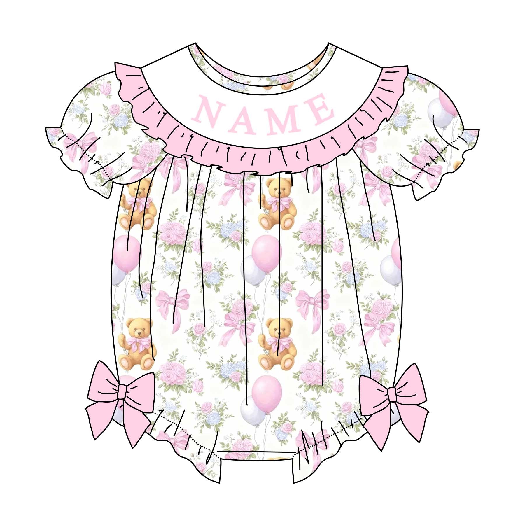 (Pre Order)Sisters Spring&Summer Birthday Embroidery Smocked Dress&Romper