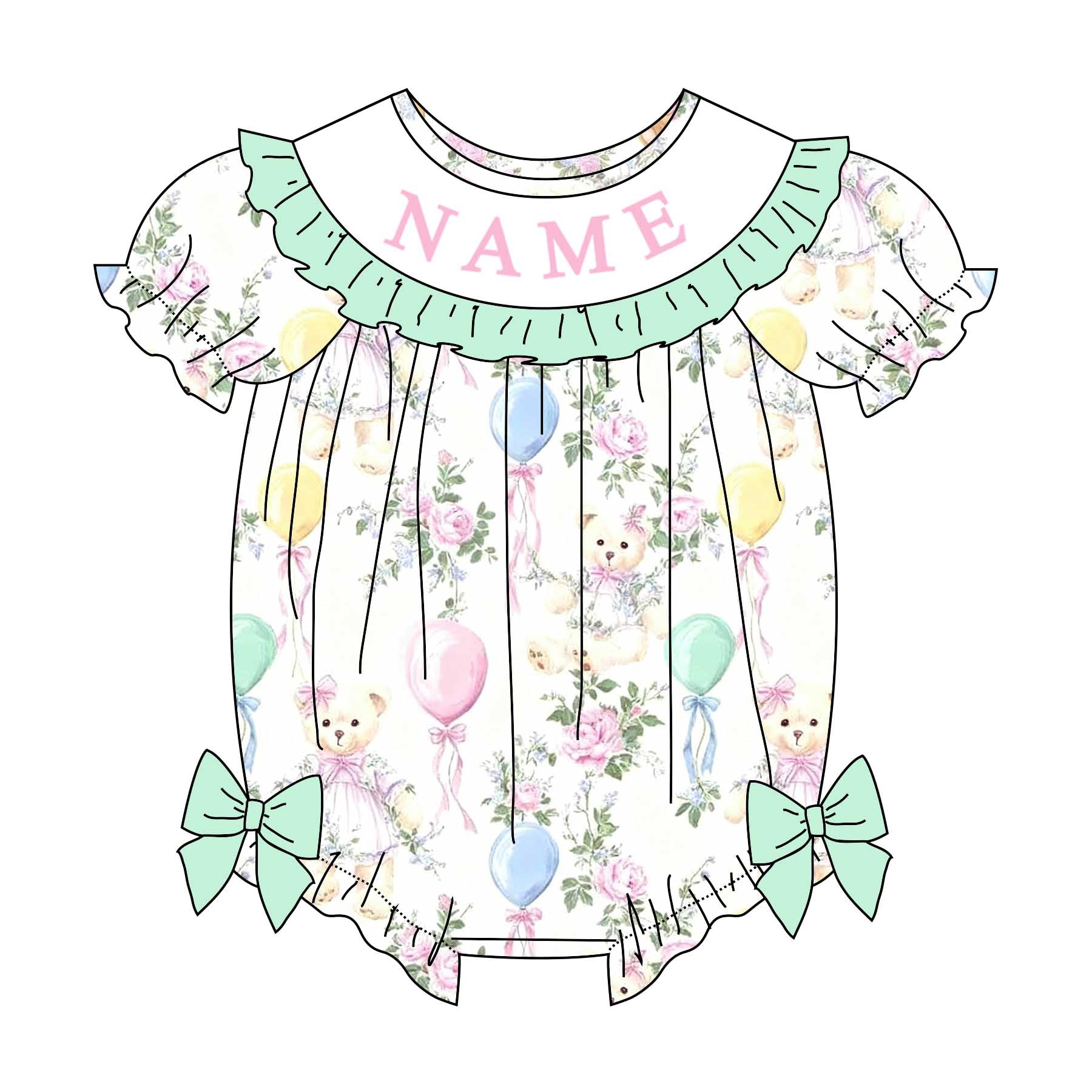 (Pre Order)Sisters Spring&Summer Birthday Embroidery Smocked Dress&Romper