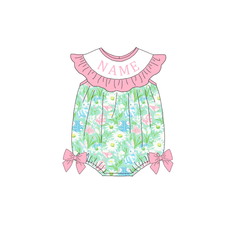 (Pre Order)Sisters Easter Floral Embroidery Smocked Dress&Romper