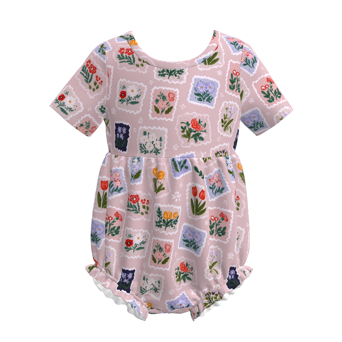 (Pre Order)Toddler Girls Spring&Summer Floral Print Romper