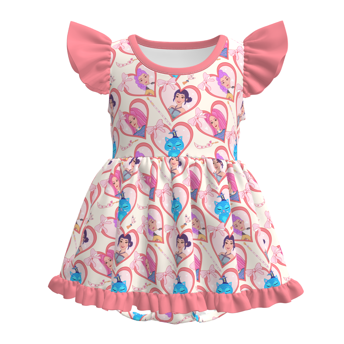 (Pre Order)Toddler Girls Spring&Summer Movie Character Print Romper